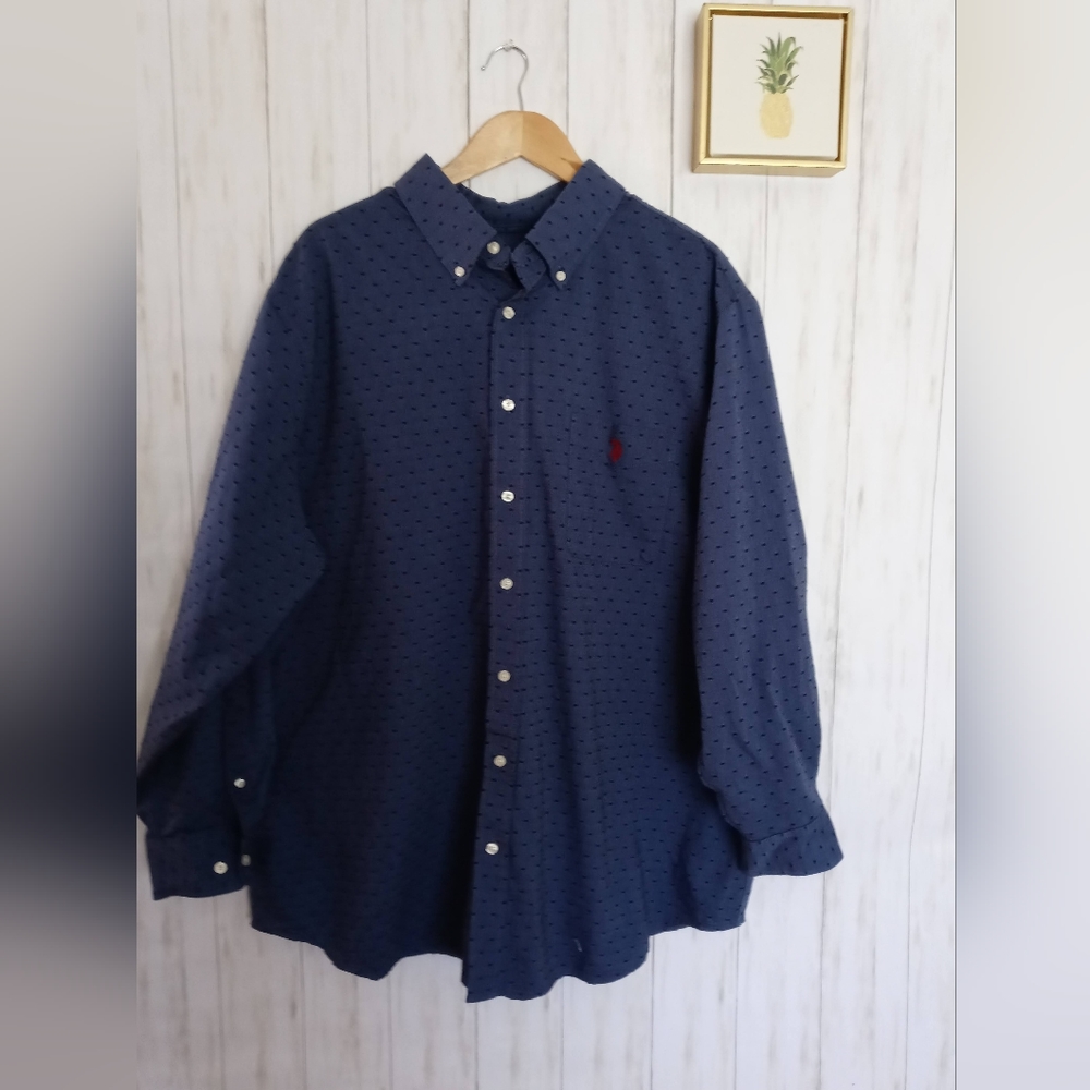 Shirts Men Us Polo Assn Big and tall color blue size XLT  Brand New with tag